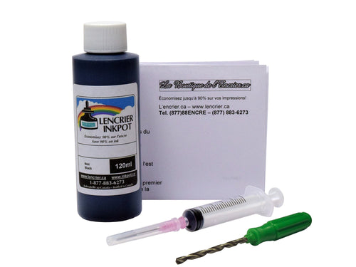 120ml Black Refill Kit for HP 19, 20, 26, 29, 33
