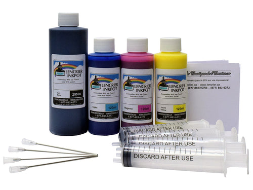 *PIGMENTED* 250ml Black and 120ml Colour Refill Kit for HP 970, 971, 972, 976, 980, 981, 982, 990