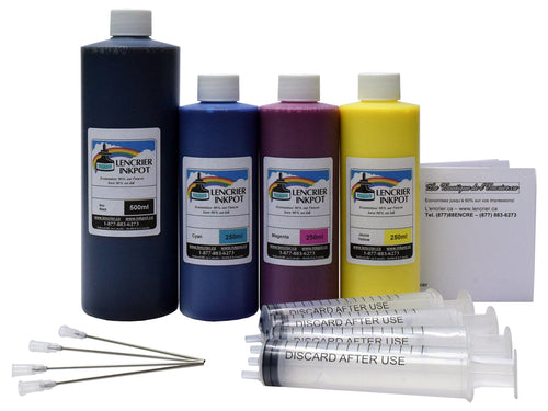 *PIGMENTED* 500ml Black and 250ml Colour Refill Kit for HP 970, 971, 972, 976, 980, 981, 982, 990